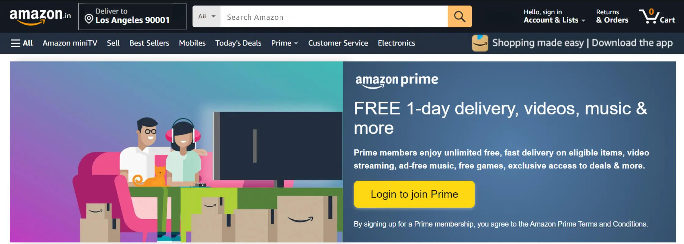 amazon prime login page screenshot